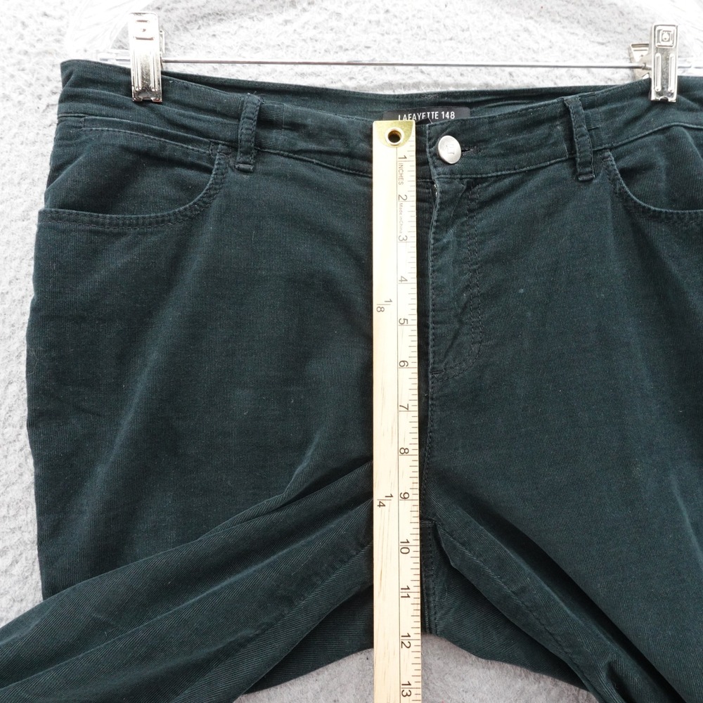 Lafayette 148 Corduroy Flare Pants Size 8 Green Women Soft Mid Rise Stretch - Picture 8 of 13